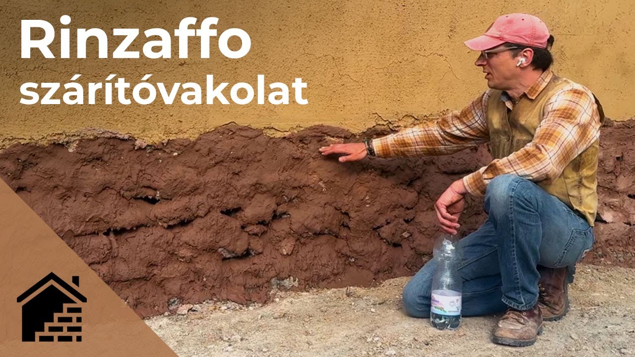 Rinzaffo szárítóvakolat alkalmazása terméskő lábazaton