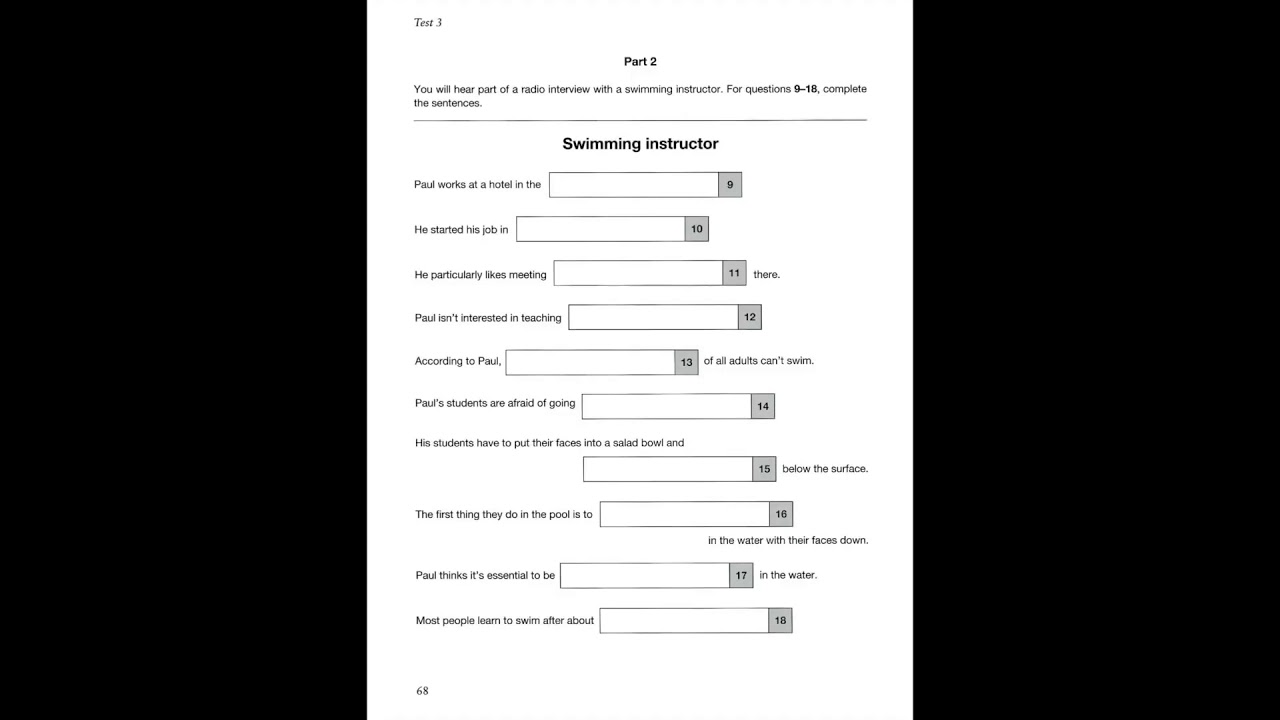 Listening B2, FCE 2, Test 3, Part 2