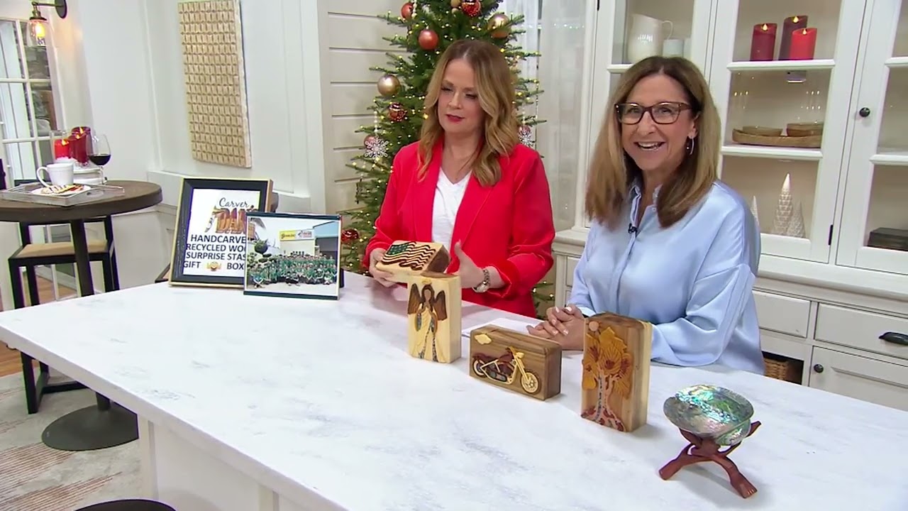 Carver Dan's Mother-of-Pearl Wooden Puzzle Box on QVC