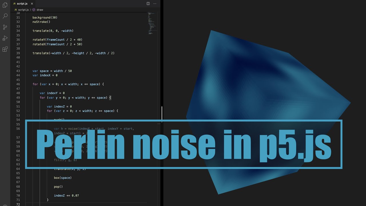 Perlin noise in 1D, 2D and 3D in p5.js | Tutorial #8