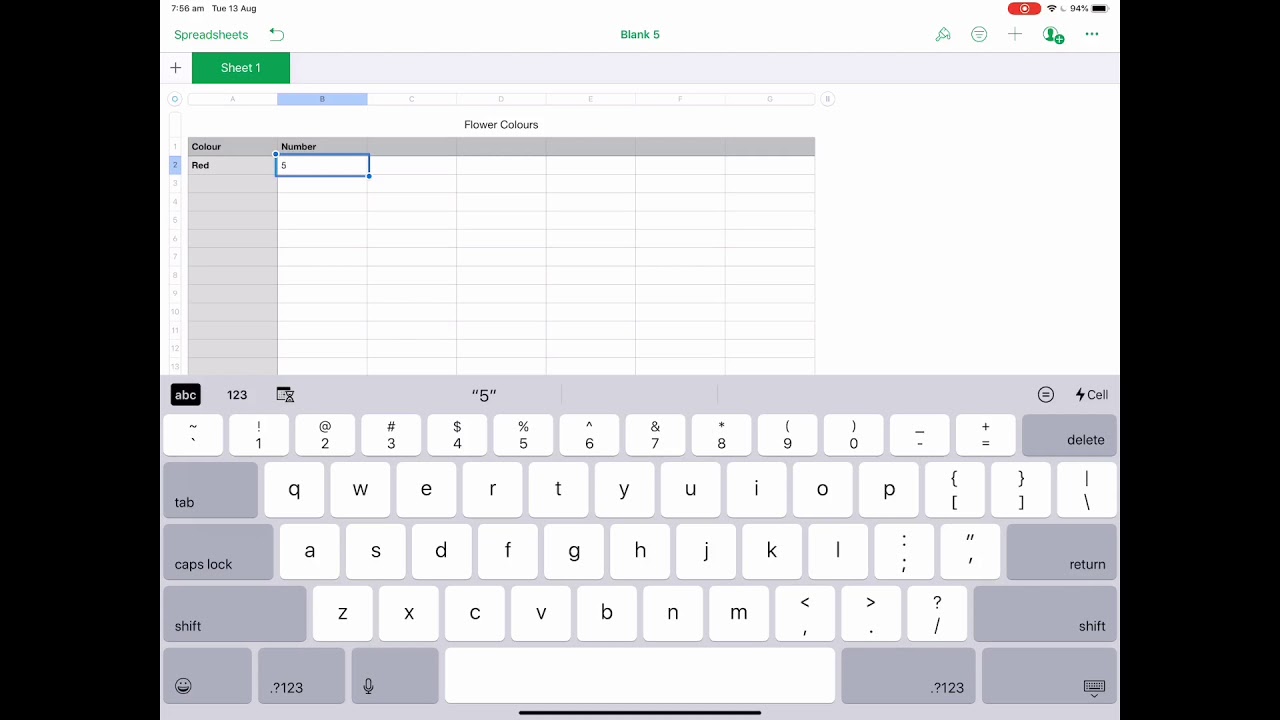 Numbers Spreadsheet Tutorial