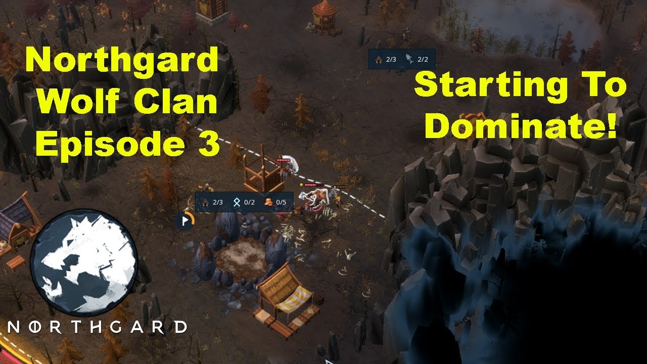 Northgard Wolf Clan Gameplay - LARGE MAP! Extreme Difficulty #3 Starting to Dominate