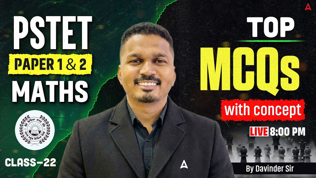 PSTET Paper 1 & 2 Exam Preparation 2026 | Maths MCQs With Concept | Maths by Davinder Sir #22