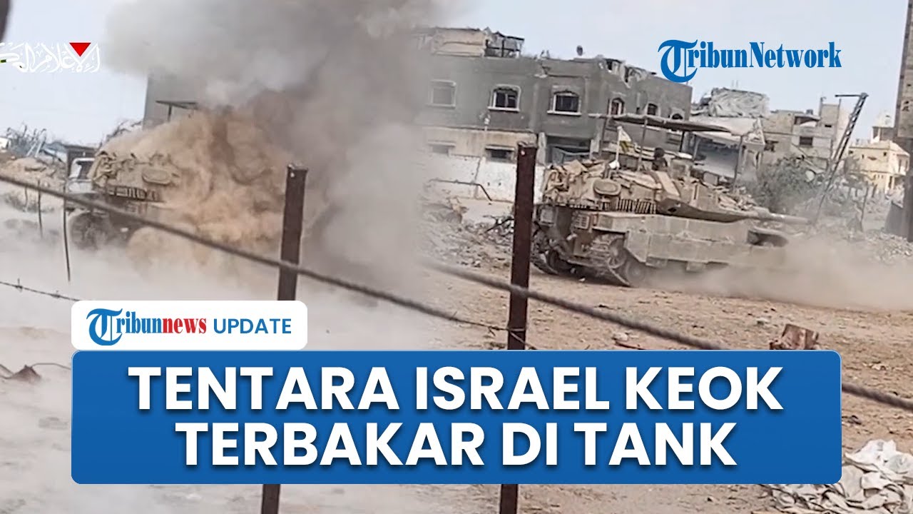 Tentara Israel Terbakar Hebat seusai Tank yang Dikendarai Mendadak Diledakkan Hamas, Asap Mengepul