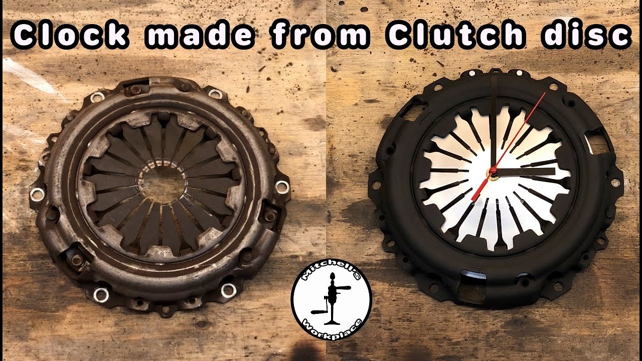 MW - Clock made from . clutch disc