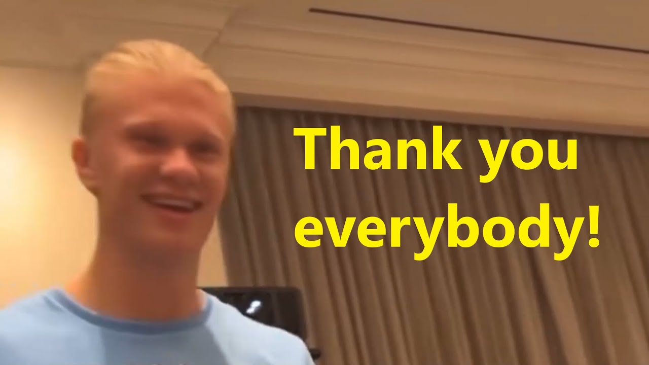 Erling Haaland Celebration Speech with Man City