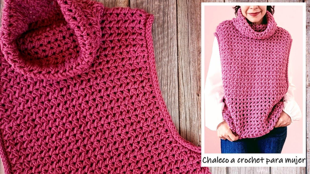 Chaleco a crochet para mujer  ¡SÚPER FÁCIL, REPITE SÓLO 1 VUELTA!!