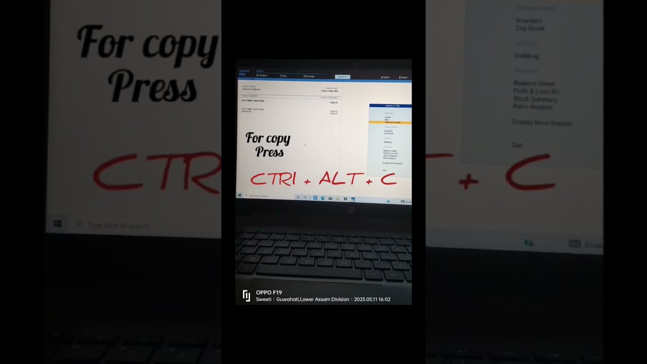 Tally Part-1 | Copy and Paste in Tally ERP 9 & Tally Prime #youtubeshorts #tally  #shorts #viral