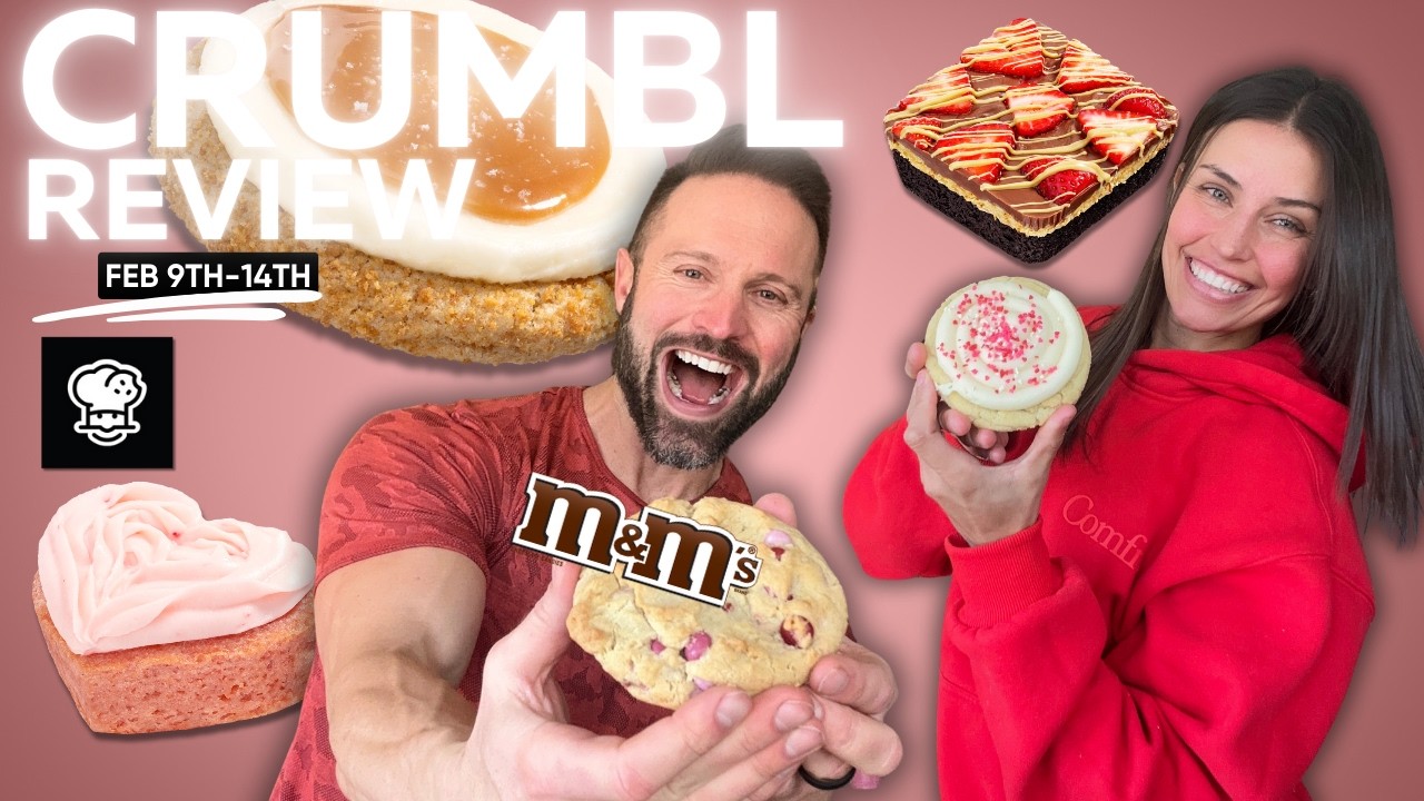 💘 We Tried Crumbl&rsquo;s NEW Valentine&rsquo;s Day Cookies | Savory Swolemates Taste Test 🍪  Strawberry Dubai!