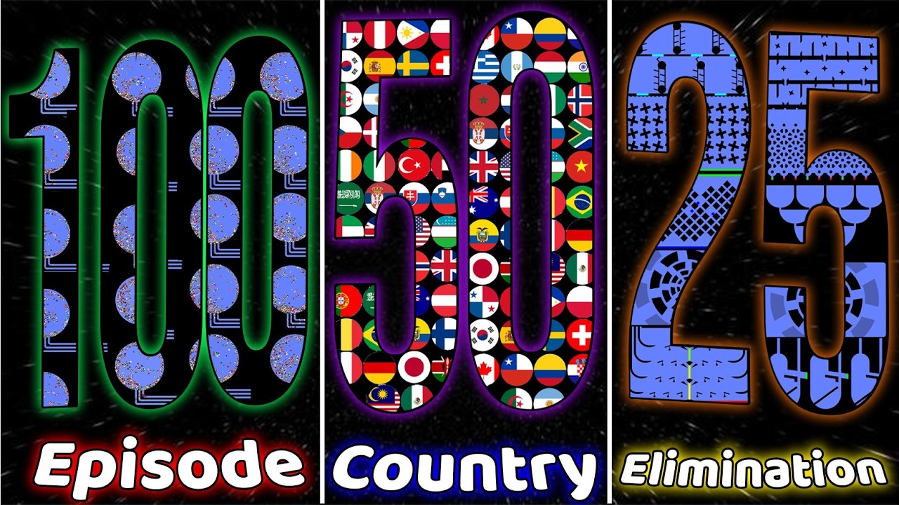 100.EPISODE SPECIAL RACE! 50 Countires 25 Elimination! WORLD MARBLE RACE #100