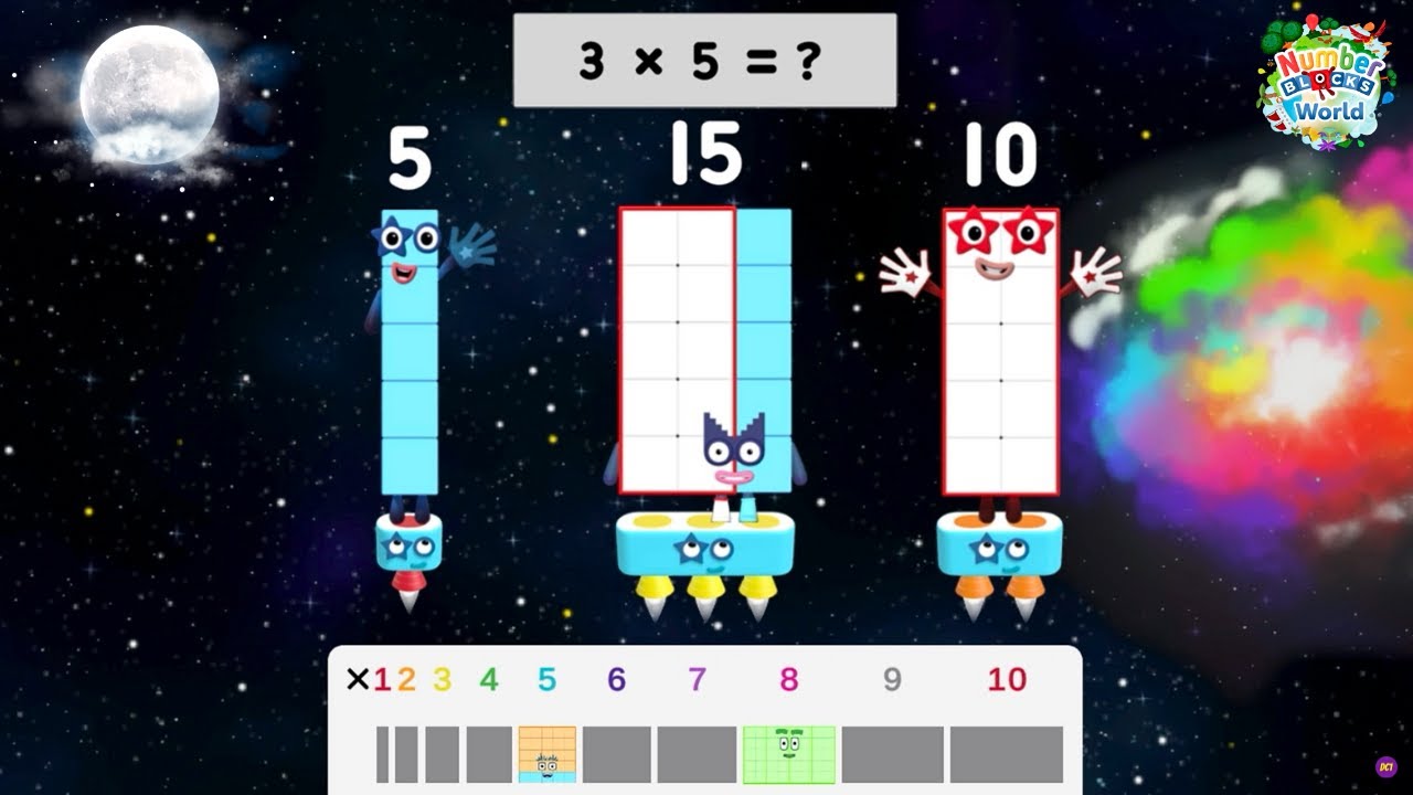 Мир Numberblocks | Таблица умножения на 5 | Забавное обучающее видео | Умножайте с Numberblocks