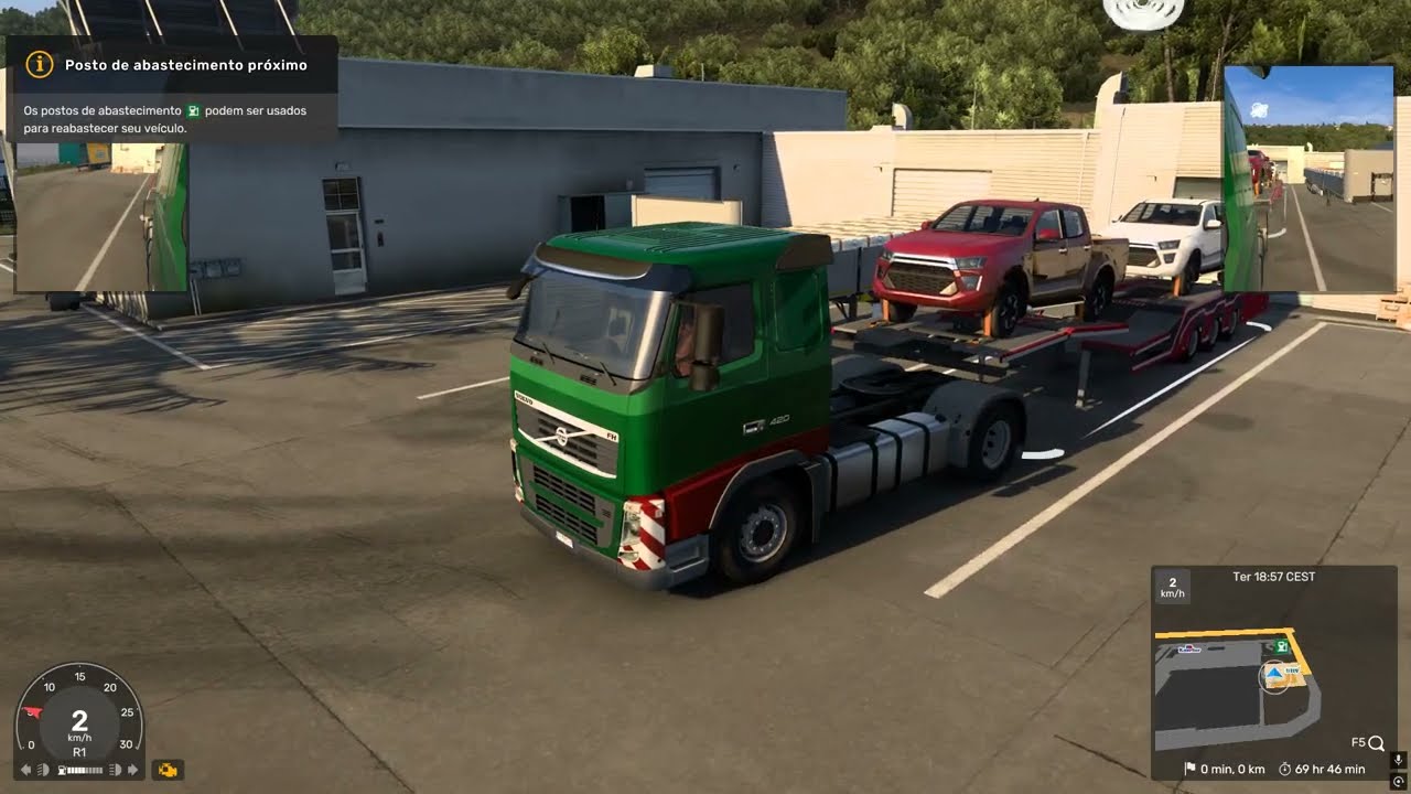Euro Truck Simulator 2:  Transportando Picapes de Nice- Gotemburgo