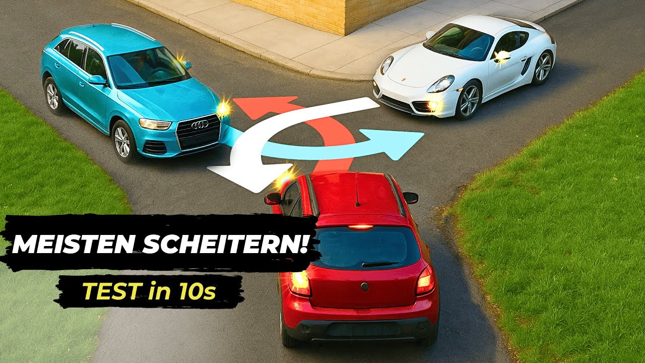 Welches Auto darf die Kreuzung zuerst passieren? Viele liegen falsch! | StVO Regeln | F&uuml;hrerschei