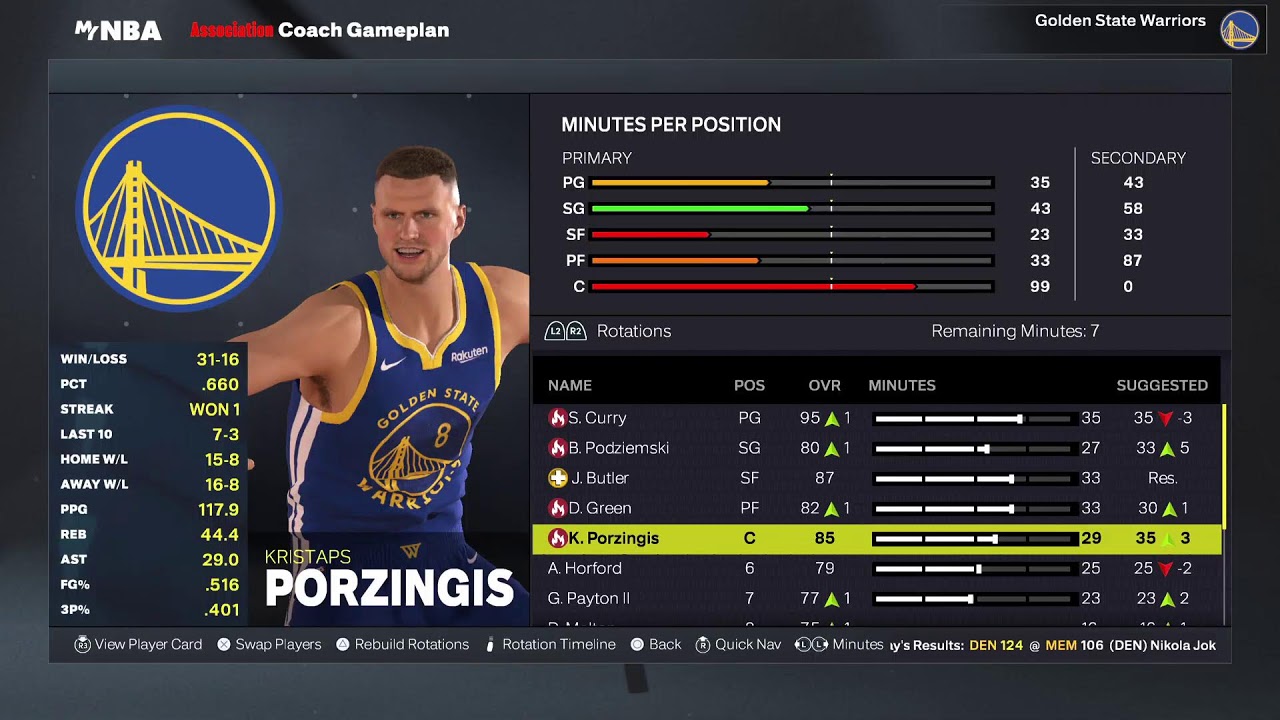 Lakers 36-8 @ Bulls 24-22.  NBA 2K26