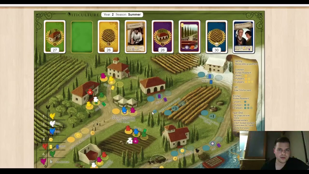 Jamey Stegmaier plays Viticulture | Unique Strategy!