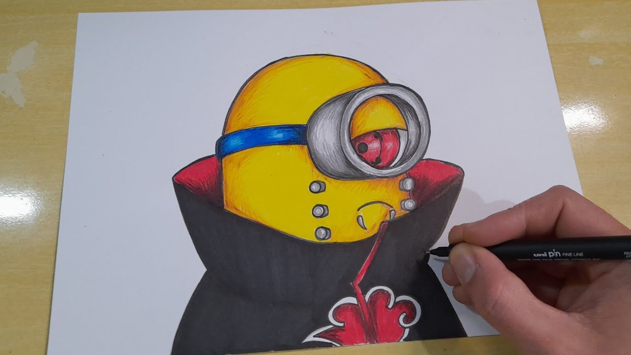 COMO DESENHAR MINION da AKATSUKI passo a passo