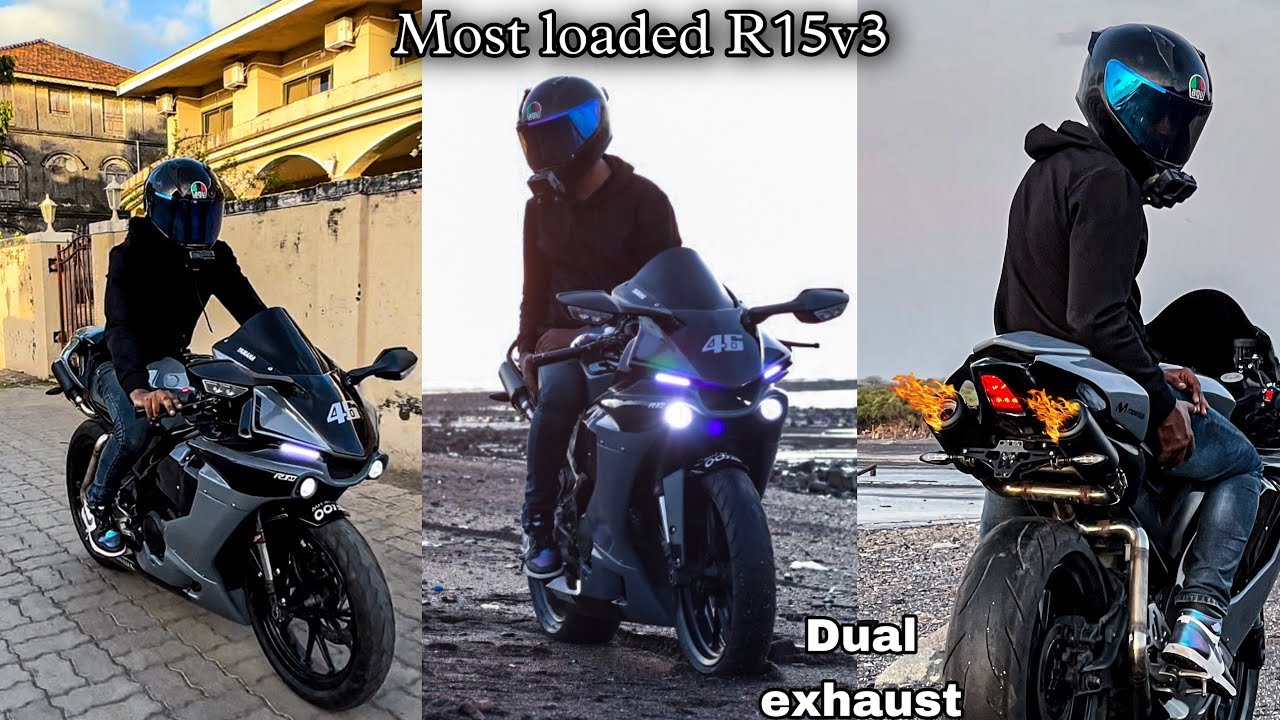 Most loaded Yamaha R15v3 Modified into R1M || Dual exhaust 😈