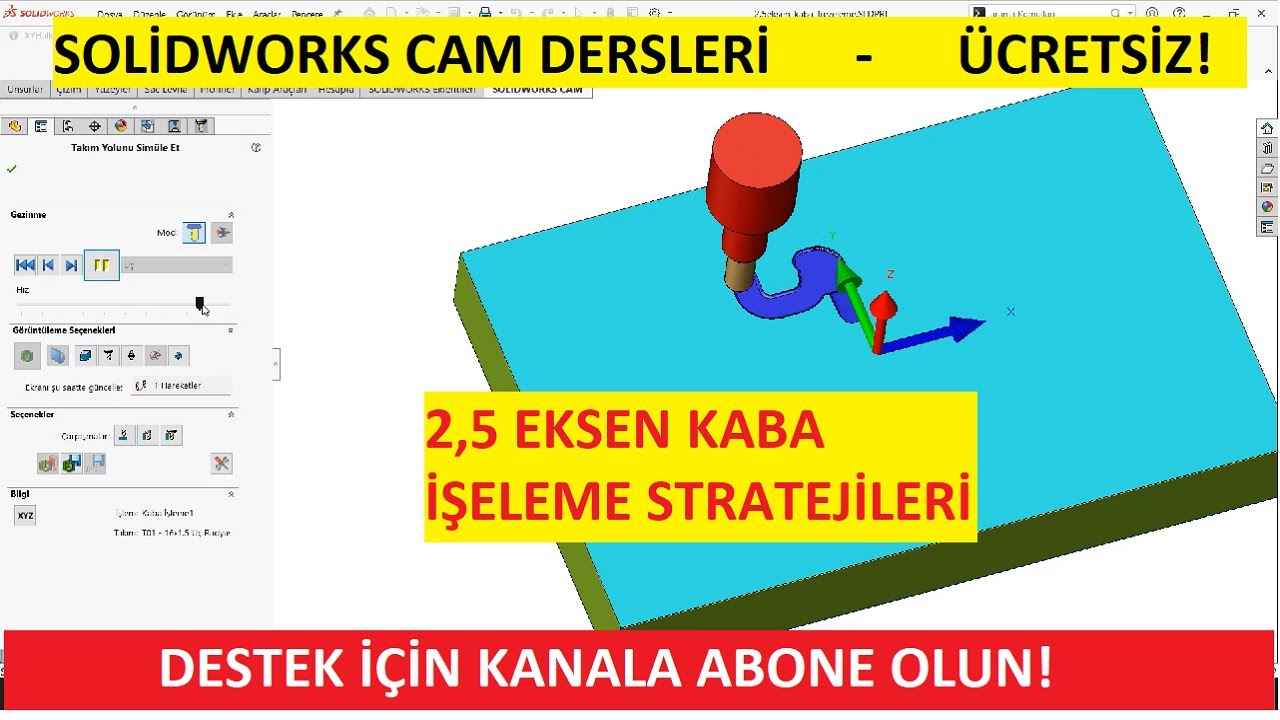 SOLİDWORKS CAM DERSLERİ - 2.5 EKSEN KABA İŞLEME STRATEJİLERİ