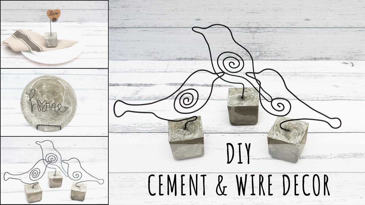 DIY cement & wire (wire art) decor - Easy wire art and craft ideas.