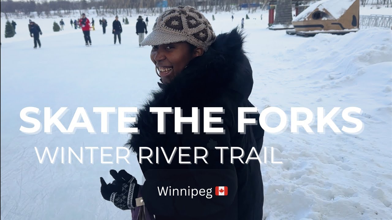 Magical Ice Skating at The Forks Winnipeg ❄️ 4K Winter Ambience on the Assiniboine River