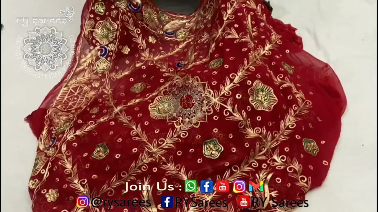 Chiffon Saree - Kasab Work - RYSAREES - Rajputi Darbari Saree - Royal Look - Resellers Welcome