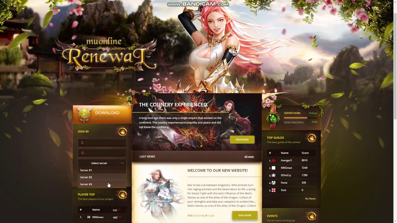 Mu Online Forest Website HTML Template