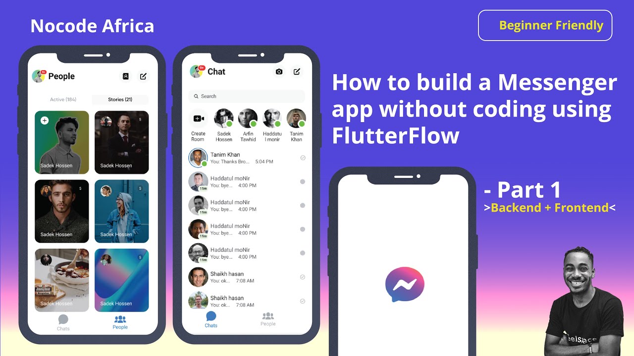 How to build a Messenger app without coding using FlutterFlow - Part 1