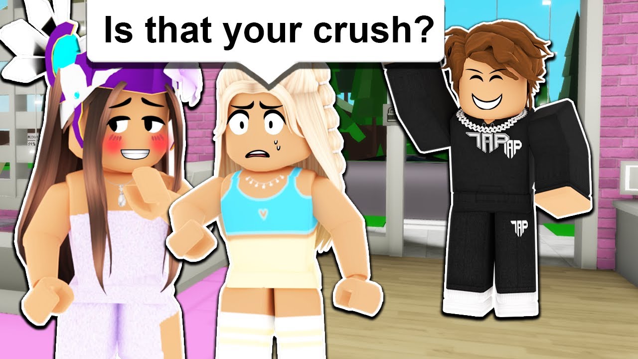 My CRUSH Showed Up To My GIRLS ONLY SLEEPOVER.. (Brookhaven RP)