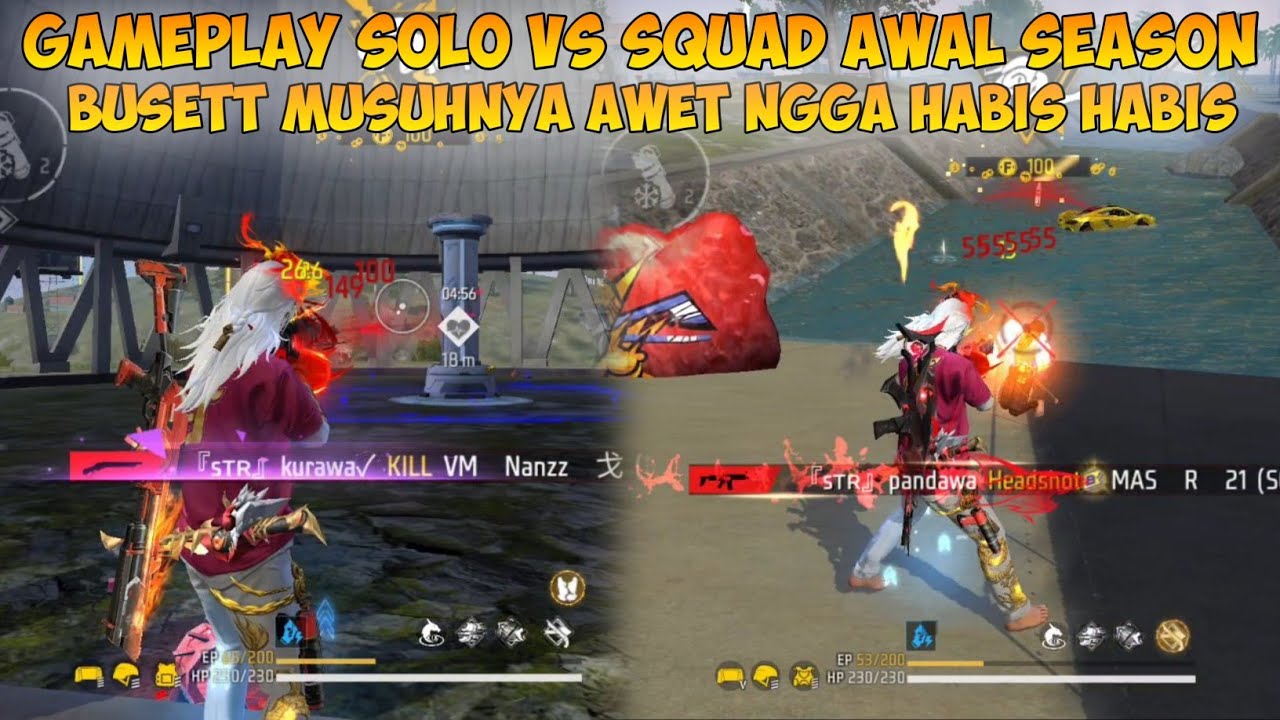 FULL GAMEPLAY SOLO VS SQUAD DI AWAL SEASON FREE FIRE | Asli Musuhnya Awet Ngga Habis Habis