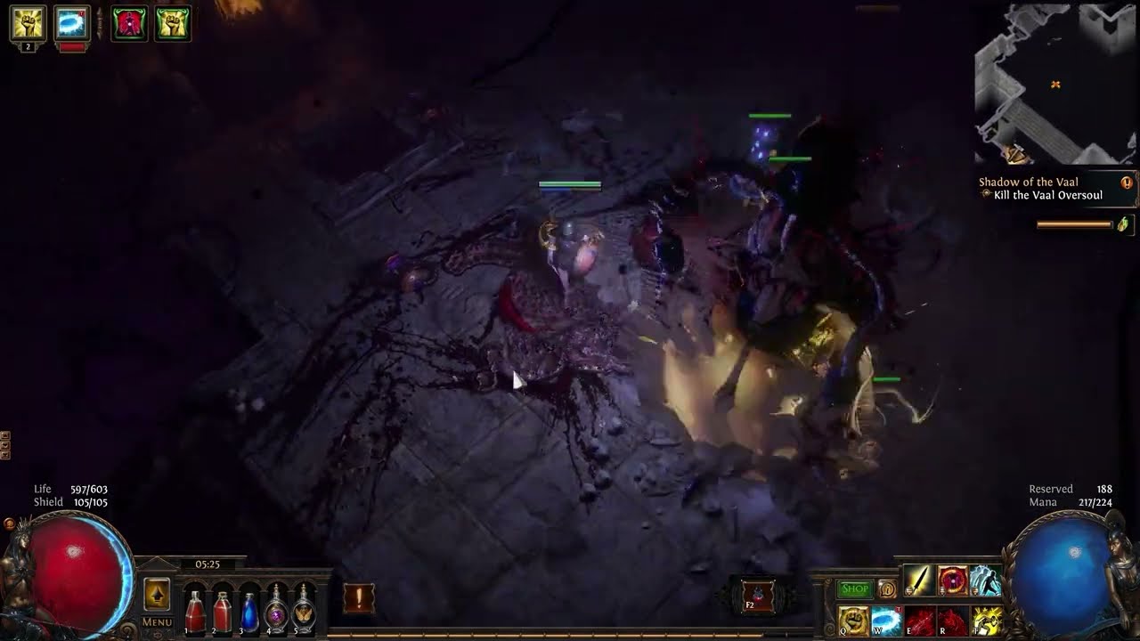 Path of Exile | POE Witch vs Vaal Oversoul fight | Ancient Pyramid | Dark Altar | Act 2