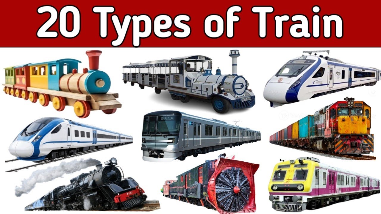Types Of Train l Transports Name l रेलगाड़ियों के प्रकार l Vehicles Vocabulary lTrains Name For Kids