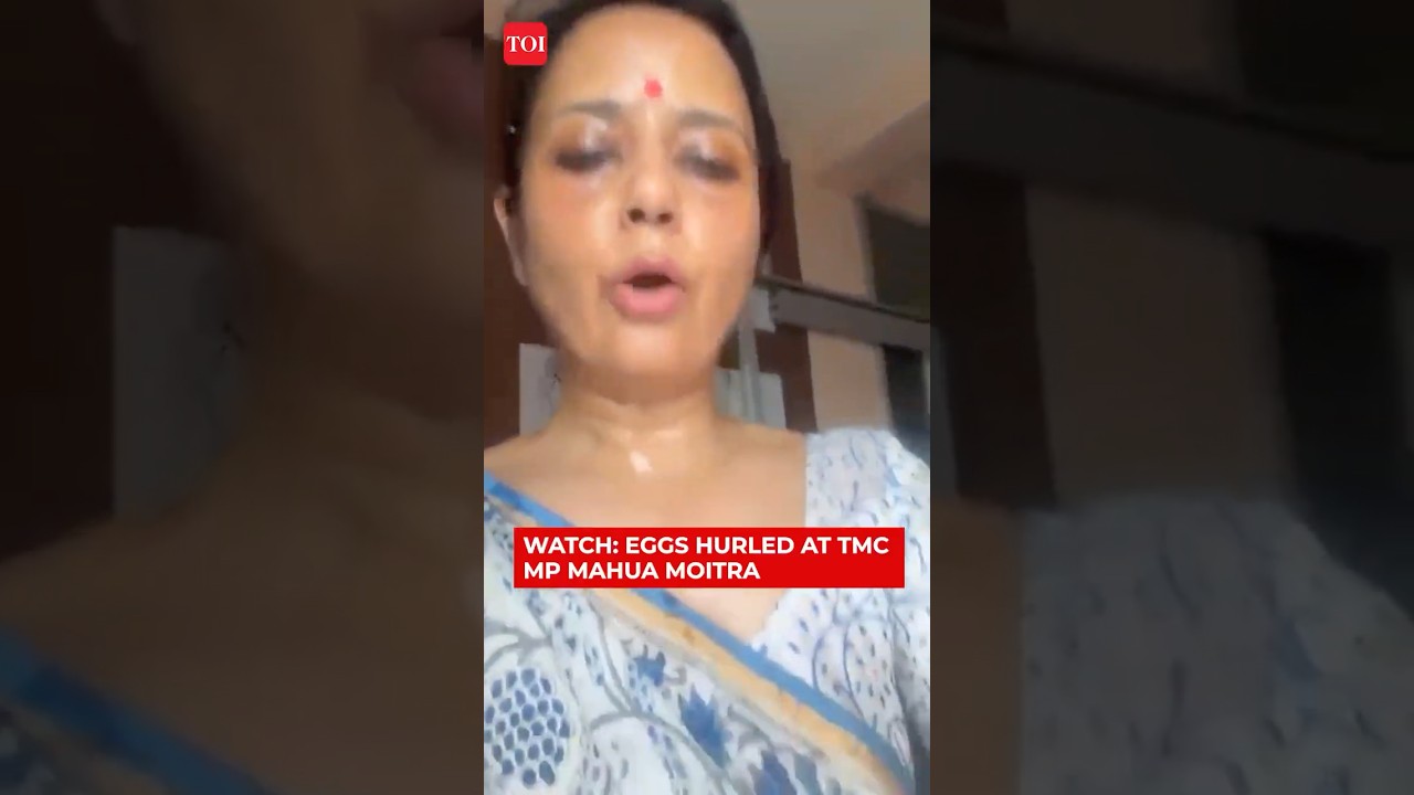 &lsquo;Bengal Police Watching&rsquo;: Mahua Moitra Shares Video, Alleges &lsquo;BJP Workers&rsquo; Targeted Her With Eggs