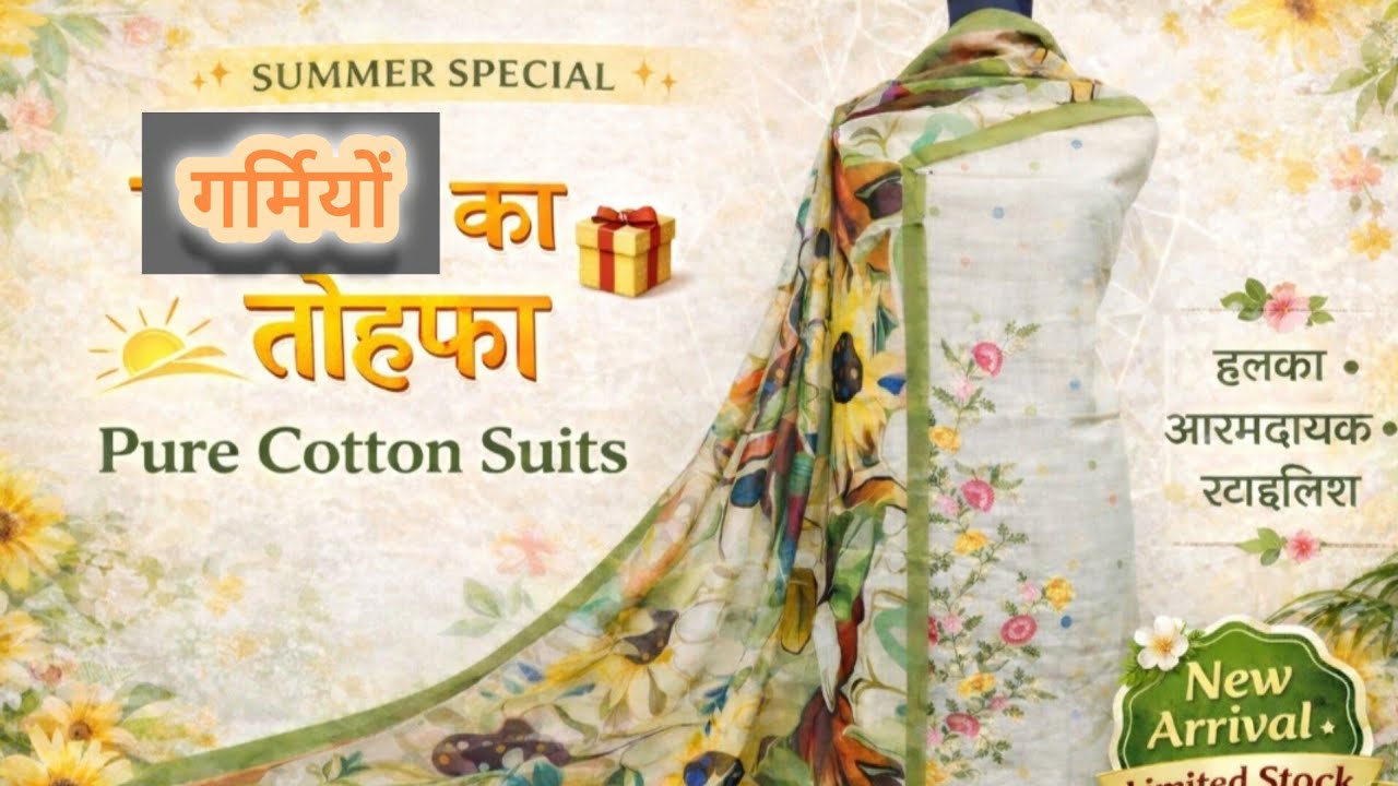 गर्मियों का तोहफा: Pure Cotton Suits 💥🔥 Latest Summer Prints at Wholesale Rates 🌹🌸