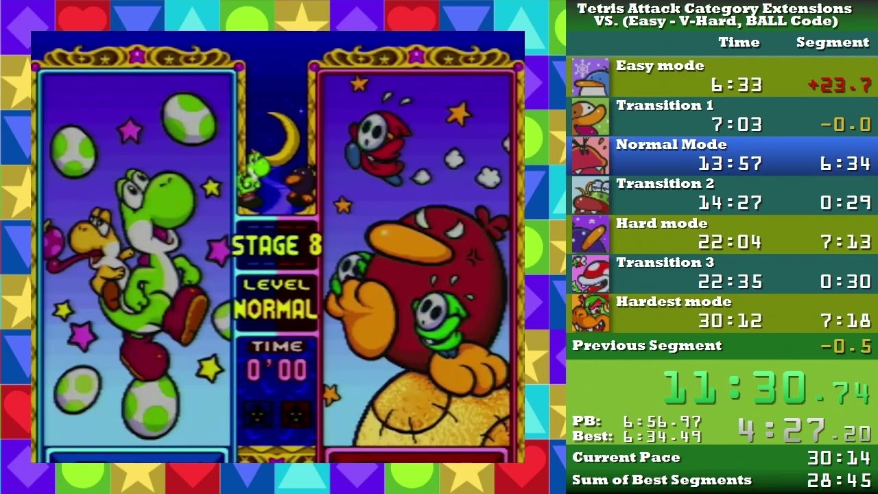 Tetris Attack BALL vs All 29:59 (13:15 IGT)