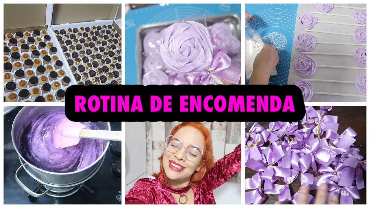 ROTINA DE ENCOMENDA - 30 ROSETAS DE SUSPIROS LILÁS E 300 DOCINHOS ENROLADOS - Vlog 