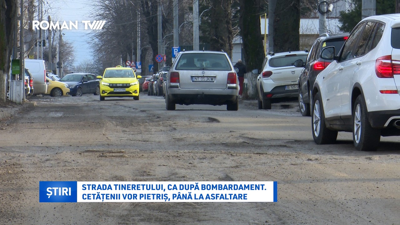 Strada Tineretului, ca după bombardament. Cetățenii vor pietriș, până la asfaltare