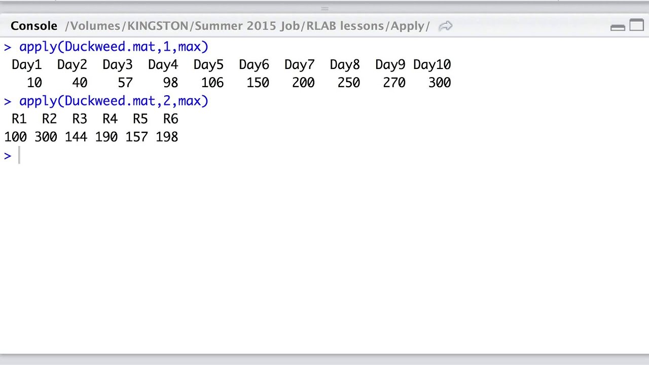 Apply Family of Functions in R Part 1: apply()