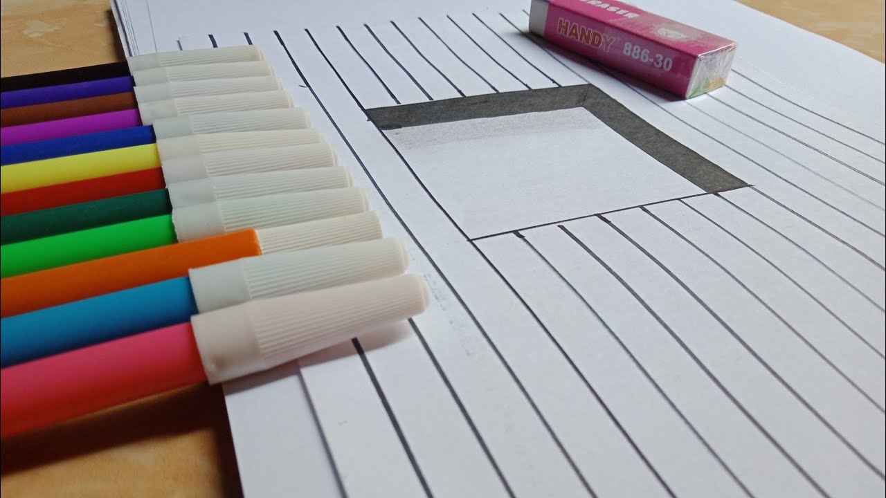 learn how to draw 3d holes on the paper easily