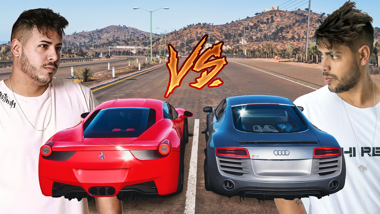 RENATO GARCIA VS THIAGO REIS - FERRARI 458 VS AUDI R8 V10 - FORZA HORIZON 5 GAMEPLAY