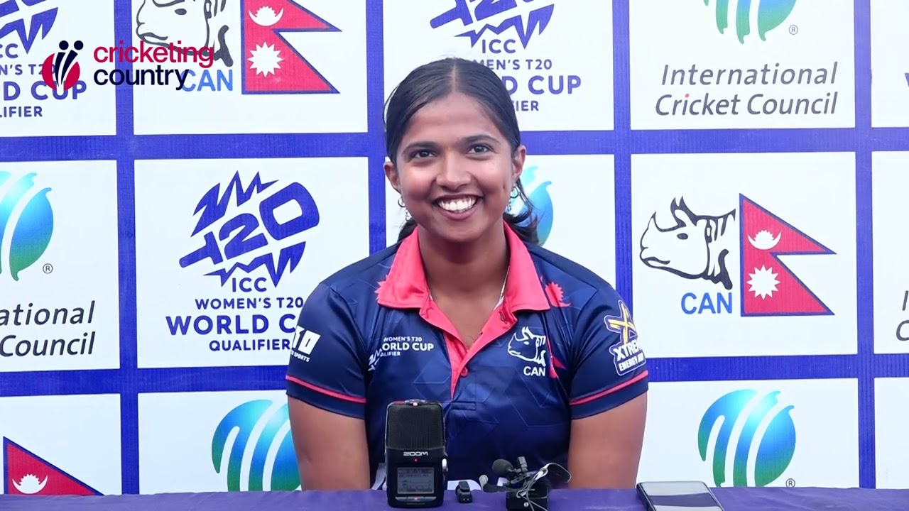 Puja Mahato after her match-winning knock vs Zimbabwe. 🎤
