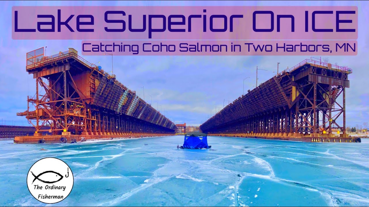 Lake Superior On ICE, Fishing For Coho Salmon in Two Harbors, MN S3 E3