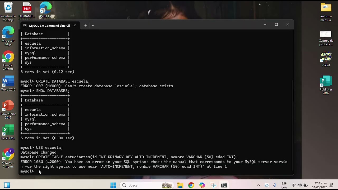 VIDEO DE MySQL