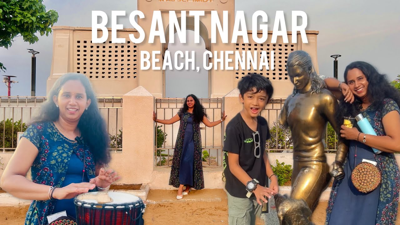 Besant Nagar Beach Chennai | Edward Elliot’s Beach  🏖️ 🏝️ #@aghila_official