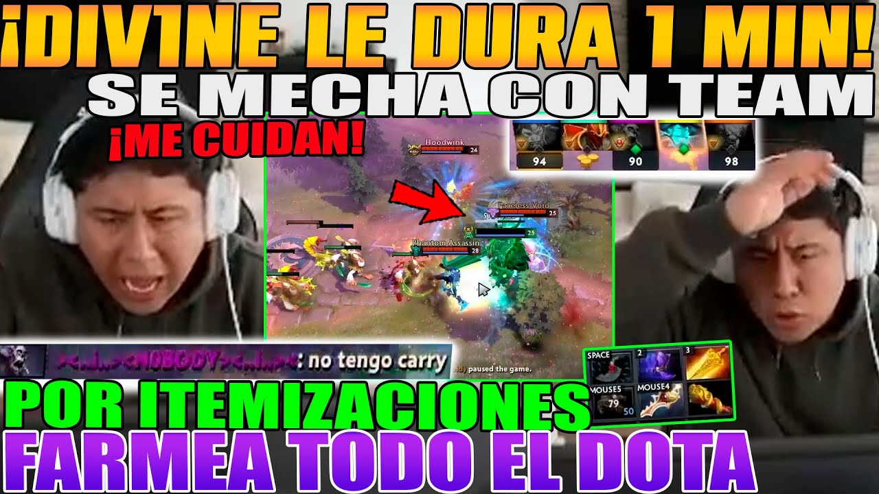 DIVINE LE DURA 1 MIN!! MACARIUS SE MECHA CON TEAM POR MALA ITEMIZACION,  WK HC FARMEA TODO EL DOTA 2