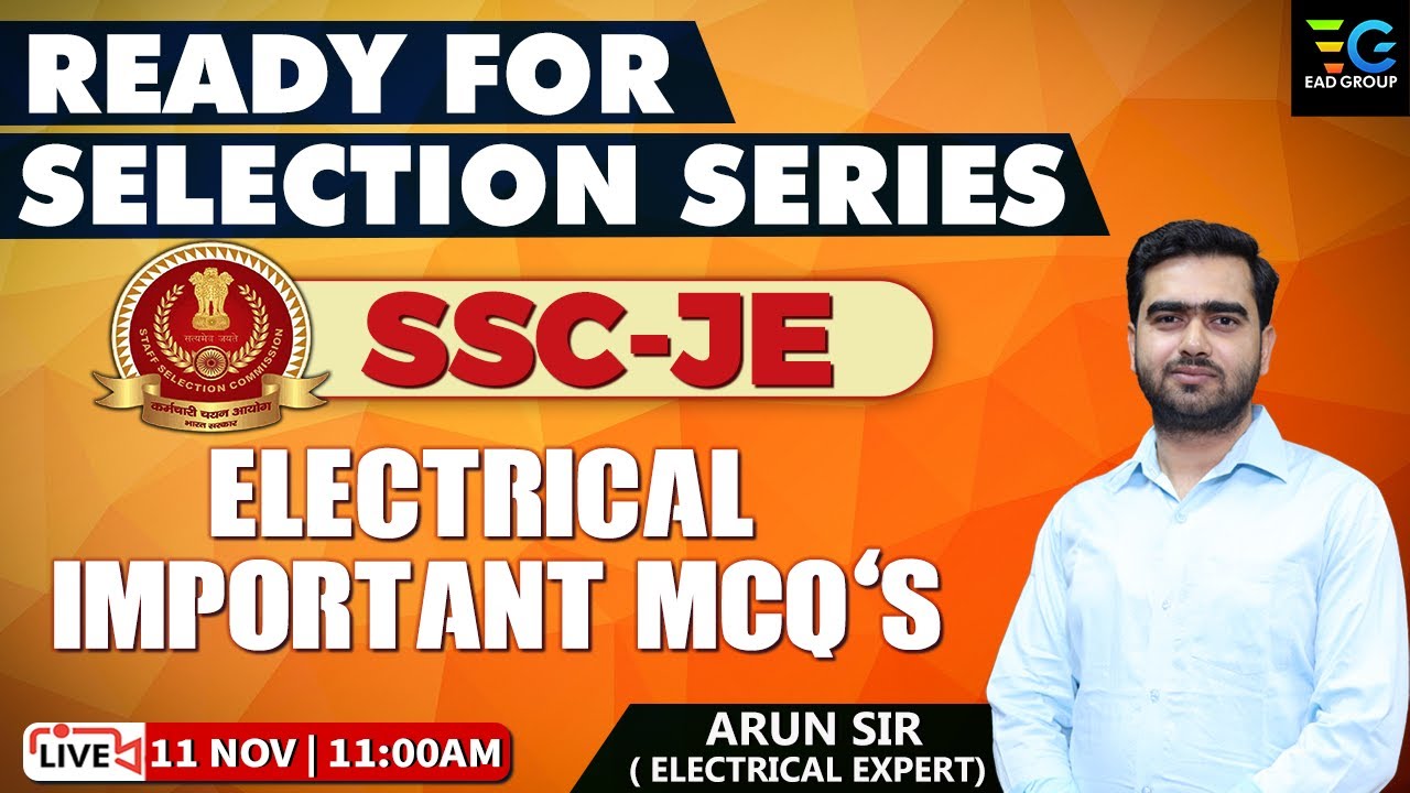 IMPORTANT ELECTRICAL MCQ,S FOR SSC-JE , BY ARUN  SIR