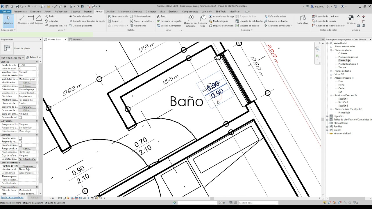 Revit Etiquetas en puertas y Ventanas