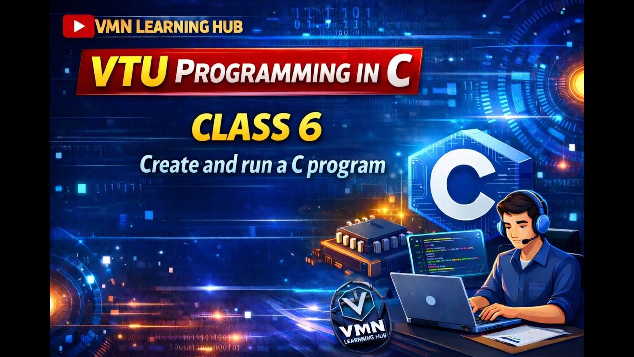 VTU - Programming in C - CLASS 5 - Module-1 - Create and run a C program
