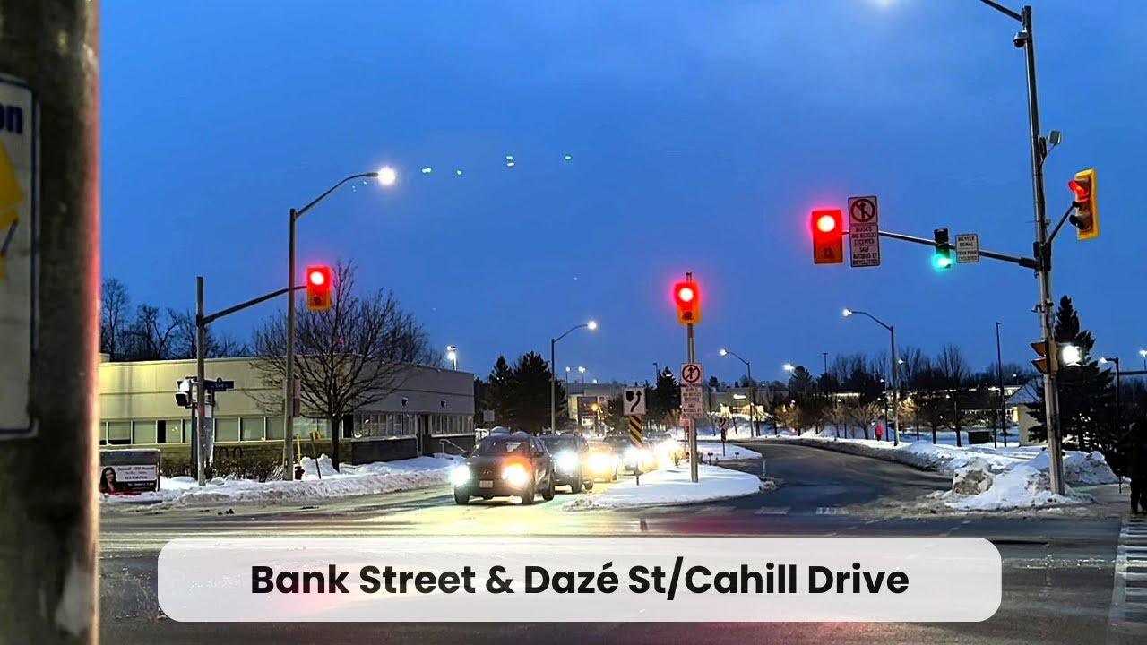 Ottawa traffic signals: Bank Street and Dazé Street/Cahill Drive