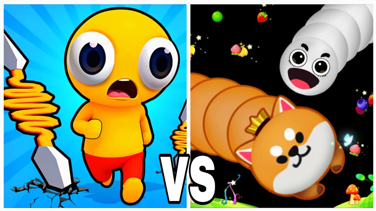 Worms Merge idle&io Snake Game vs Spring Spear Snap Lancer - ASMR Gameplay New Update 