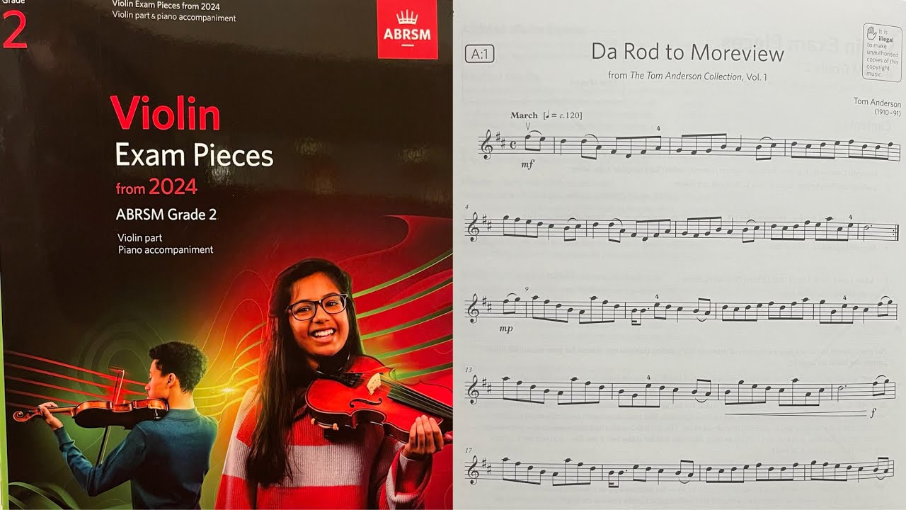 Violin ABRSM 2024, Grade 2 A1, Da Rod to Moreview, Tom Anderson, 英國皇家小提琴二級試